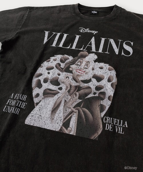 【Disney/ディズニー】 ヴィランズ スノーウォッシュ＆ヴィンテージ加工 ロングスリーブTシャツ オーバーサイズ（Tシャツ/カットソー）｜Disney（ディズニー）