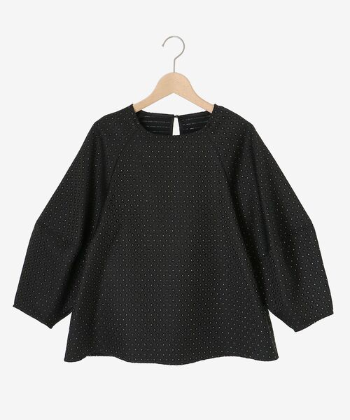 le.coeur blanc（ルクールブラン）の「《手洗い可能》小花ラメジャガードプルオーバー（シャツ/ブラウス・レディース・オフホワイト/ブラック・38）」の3枚目の写真