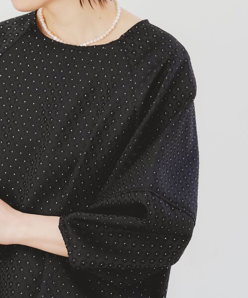 le.coeur blanc（ルクールブラン）の「《手洗い可能》小花ラメジャガードプルオーバー（シャツ/ブラウス・レディース・オフホワイト/ブラック・38）」の6枚目の写真