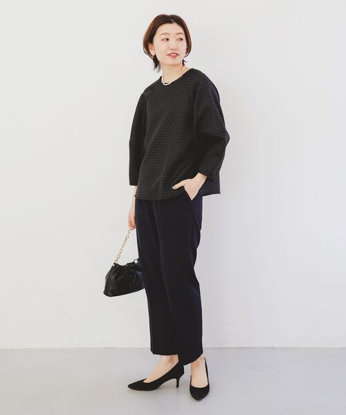 le.coeur blanc（ルクールブラン）の「《手洗い可能》小花ラメジャガードプルオーバー（シャツ/ブラウス・レディース・オフホワイト/ブラック・38）」の8枚目の写真