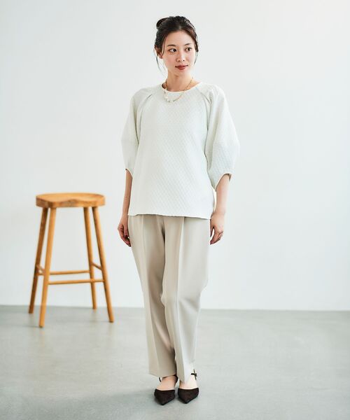 le.coeur blanc（ルクールブラン）の「《手洗い可能》小花ラメジャガードプルオーバー（シャツ/ブラウス・レディース・オフホワイト/ブラック・38）」の19枚目の写真