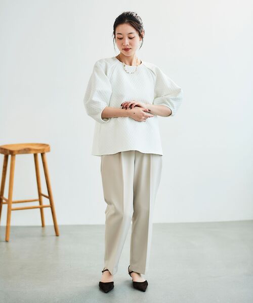 le.coeur blanc（ルクールブラン）の「《手洗い可能》小花ラメジャガードプルオーバー（シャツ/ブラウス・レディース・オフホワイト/ブラック・38）」の20枚目の写真