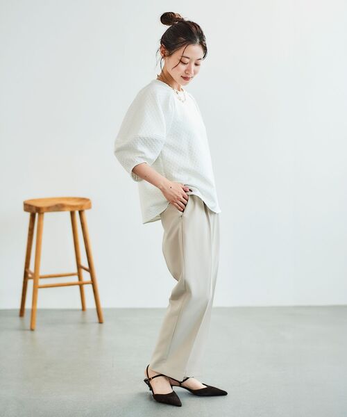 le.coeur blanc（ルクールブラン）の「《手洗い可能》小花ラメジャガードプルオーバー（シャツ/ブラウス・レディース・オフホワイト/ブラック・38）」の21枚目の写真