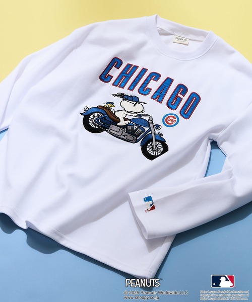 MLB(メジャーリーグベースボール)の「【MLB ×PEANUTS】オリジナルデザイン TCダンボール Tトレーナー ドジャース カブス ヤンキース ドロップショルダー ビッグシルエット ユニセックス(スウェット・メンズ・グレー系その他/ベージュ系その他/ホワイト系その他3/グレー系その他3/ベージュ系その他2/ブルー系その他2/ホワイト系その他・MEDIUM/LARGE/X-LARGE)」の3枚目の写真