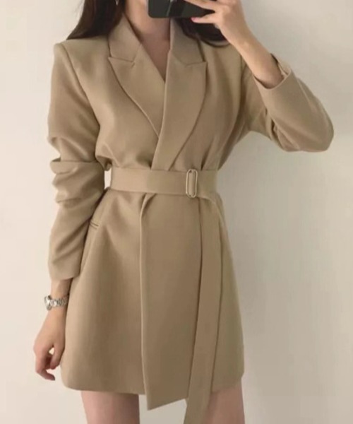 セール】ベルト付きトレンチ風ワンピース（ワンピース）｜SHEPP