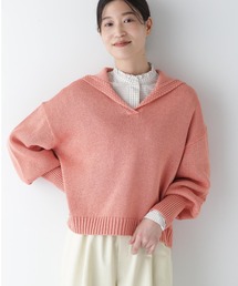 【新品】HUMAN　WOMAN　セーター　サイズ　Ｍ セール】 ◇2WAYライン入Vネックプルオーバー （ニット
