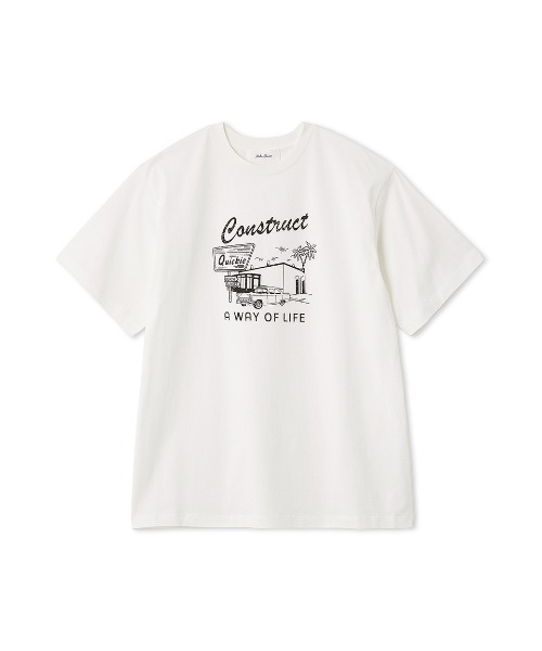 Mila Owen（ミラオーウェン）の「グラフィックT【手洗い可能】（Tシャツ/カットソー・レディース・ホワイト/チャコールグレー/ベージュ/ピンク・0/1）」の2枚目の写真