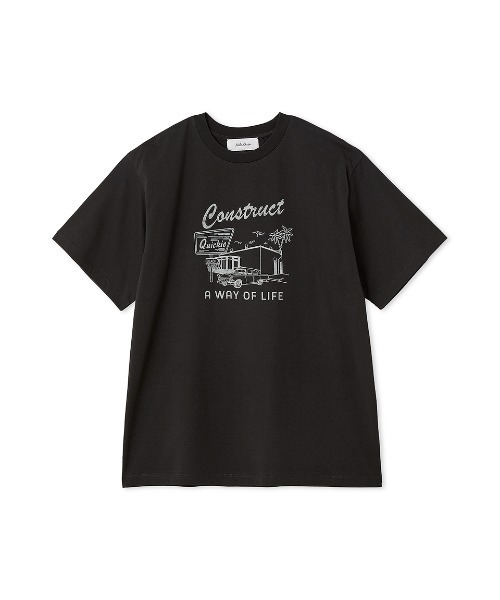 Mila Owen（ミラオーウェン）の「グラフィックT【手洗い可能】（Tシャツ/カットソー・レディース・ホワイト/チャコールグレー/ベージュ/ピンク・0/1）」の3枚目の写真