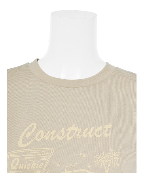 Mila Owen（ミラオーウェン）の「グラフィックT【手洗い可能】（Tシャツ/カットソー・レディース・ホワイト/チャコールグレー/ベージュ/ピンク・0/1）」の8枚目の写真