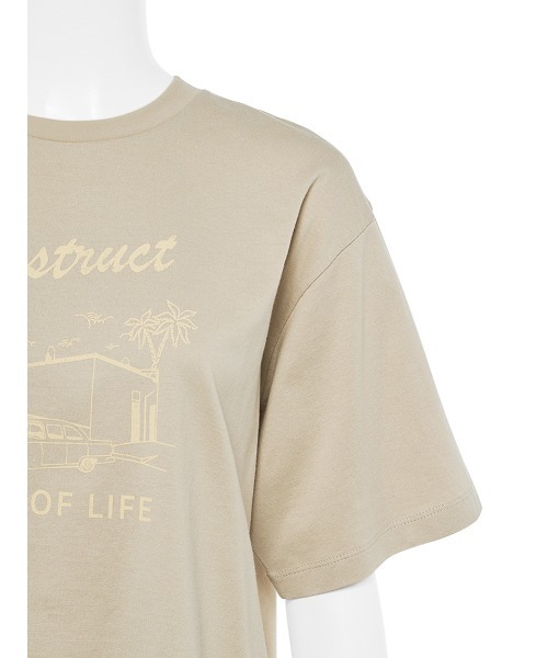 Mila Owen（ミラオーウェン）の「グラフィックT【手洗い可能】（Tシャツ/カットソー・レディース・ホワイト/チャコールグレー/ベージュ/ピンク・0/1）」の9枚目の写真