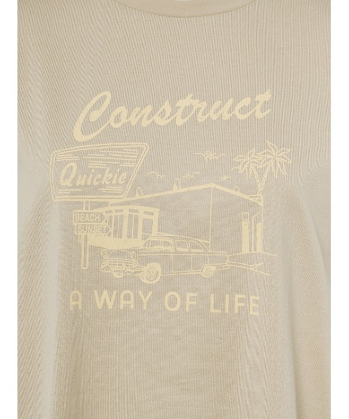 Mila Owen（ミラオーウェン）の「グラフィックT【手洗い可能】（Tシャツ/カットソー・レディース・ホワイト/チャコールグレー/ベージュ/ピンク・0/1）」の10枚目の写真