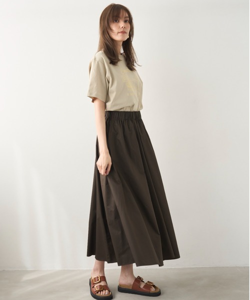 Mila Owen（ミラオーウェン）の「グラフィックT【手洗い可能】（Tシャツ/カットソー・レディース・ホワイト/チャコールグレー/ベージュ/ピンク・0/1）」の16枚目の写真