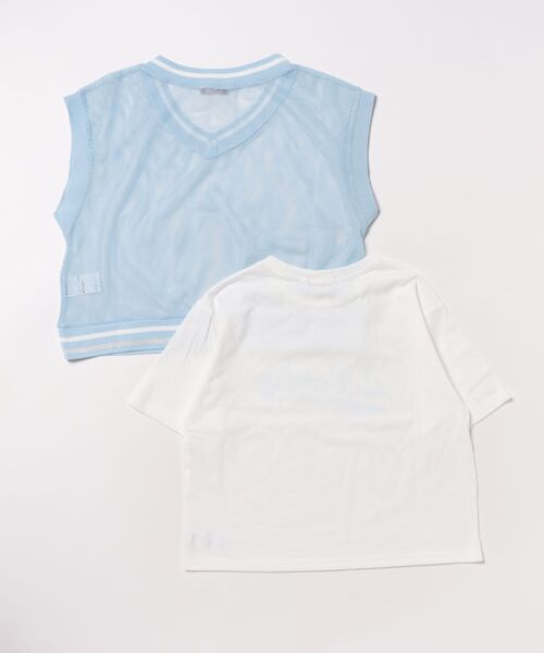RICH MIX（リッチミックス）の「RICH MIX メッシュベスト ＋ プリントTシャツ セット アンサンブル（アンサンブル・キッズ・サックスブルー系1/ブラック系1・150/130/140/160）」の13枚目の写真
