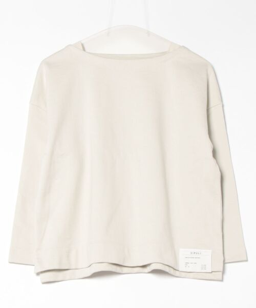 SIPULI（シプリ）の「French Terry ガゼット付きプルオーバー（Tシャツ/カットソー・レディース・ダークグレー/ピンク/ホワイト・2）」の12枚目の写真