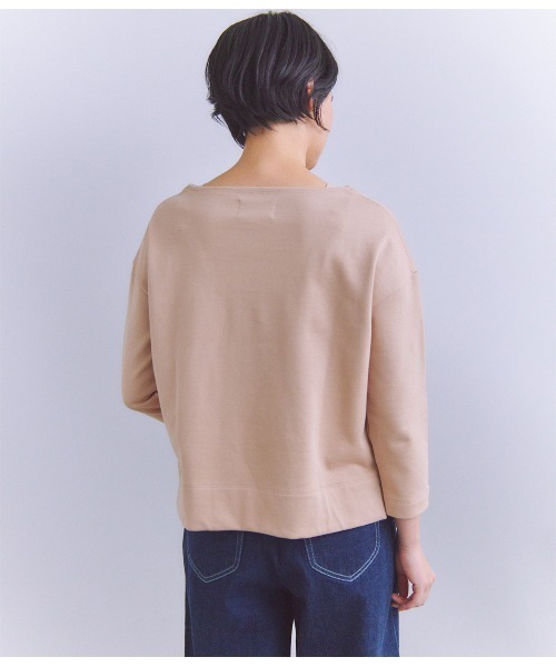 SIPULI（シプリ）の「French Terry ガゼット付きプルオーバー（Tシャツ/カットソー・レディース・ダークグレー/ピンク/ホワイト・2）」の6枚目の写真