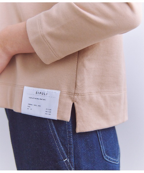 SIPULI（シプリ）の「French Terry ガゼット付きプルオーバー（Tシャツ/カットソー・レディース・ダークグレー/ピンク/ホワイト・2）」の8枚目の写真