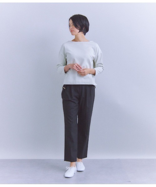 SIPULI（シプリ）の「French Terry ガゼット付きプルオーバー（Tシャツ/カットソー・レディース・ダークグレー/ピンク/ホワイト・2）」の20枚目の写真