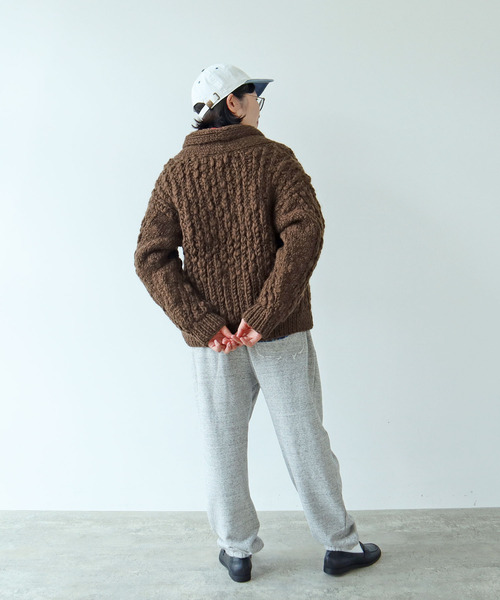 PAR ICI（パーリッシィ）の「ネパールハンドニット ショールカラーカーディガン（カーディガン/ボレロ・レディース・アイボリー/ダークブラウン・FREE）」の20枚目の写真