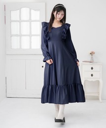 バックリボンマキシワンピース【大きいサイズ有】