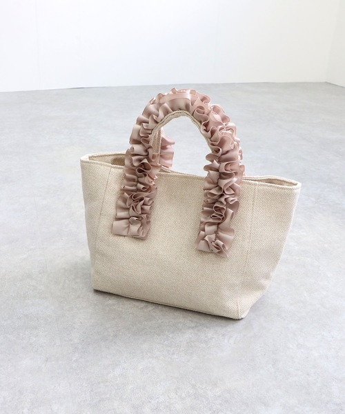 T・S・L（ティーエスエル）の「ハンドルフリルミニトートバッグ（トートバッグ・レディース・チャコールグレー/グレイッシュベージュ/ブルー・FREE）」の16枚目の写真