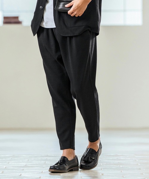 Magine(マージン)の「mp13238- Seersucker Two Tuck Design Tapered Pants ツータックパンツ(その他パンツ・メンズ・チャコール/キナリ/ブラック・44/46/48)」の11枚目の写真