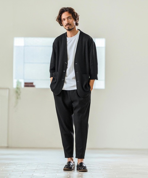 Magine(マージン)の「mp13238- Seersucker Two Tuck Design Tapered Pants ツータックパンツ(その他パンツ・メンズ・チャコール/キナリ/ブラック・44/46/48)」の15枚目の写真