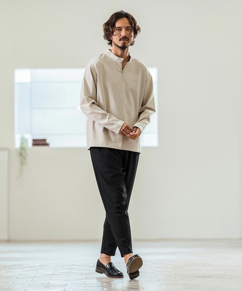 Magine(マージン)の「mp13238- Seersucker Two Tuck Design Tapered Pants ツータックパンツ(その他パンツ・メンズ・チャコール/キナリ/ブラック・44/46/48)」の17枚目の写真