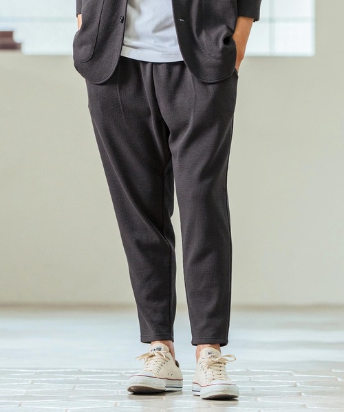 Magine(マージン)の「mp13238- Seersucker Two Tuck Design Tapered Pants ツータックパンツ(その他パンツ・メンズ・チャコール/キナリ/ブラック・44/46/48)」の18枚目の写真