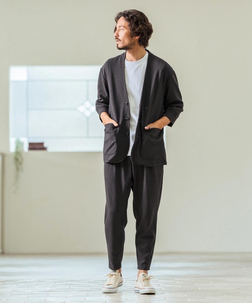 Magine(マージン)の「mp13238- Seersucker Two Tuck Design Tapered Pants ツータックパンツ(その他パンツ・メンズ・チャコール/キナリ/ブラック・44/46/48)」の22枚目の写真