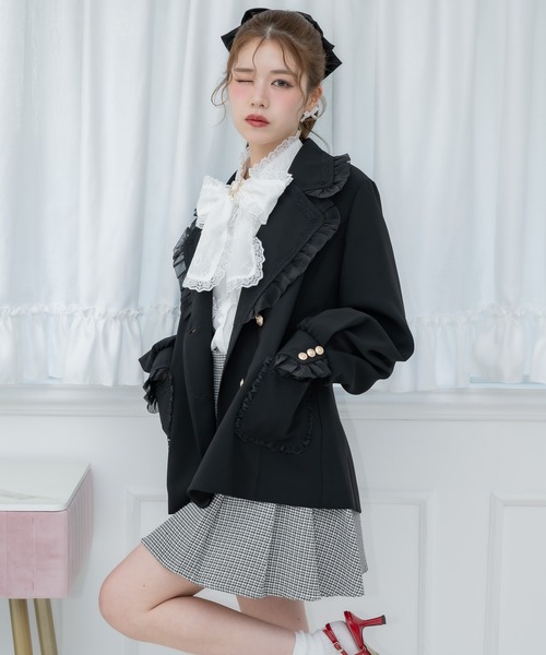 〓SONIA RYKIEL〓 ラッフル フリル デザイン テーラード ジャケット loin nuit ジャケット テーラードジャケット frill layered