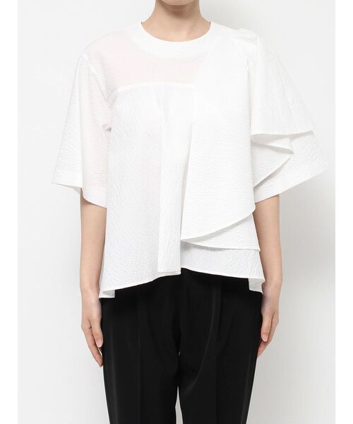 ELENDEEK（エレンディーク）の「ショルダーラッフルブラウス（シャツ/ブラウス・レディース・その他1/ブラック/オフホワイト・FREE）」の14枚目の写真