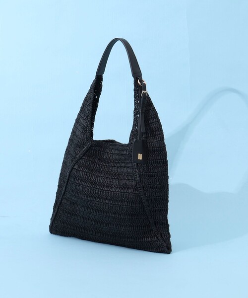 NOLLEY’S(ノーリーズ)の「ペーパークロシェバッグ(ショルダーバッグ・レディース・ベージュ/ブラック・FREE)」の1枚目の写真