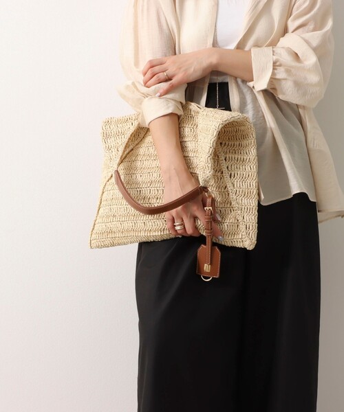 NOLLEY’S(ノーリーズ)の「ペーパークロシェバッグ(ショルダーバッグ・レディース・ベージュ/ブラック・FREE)」の6枚目の写真