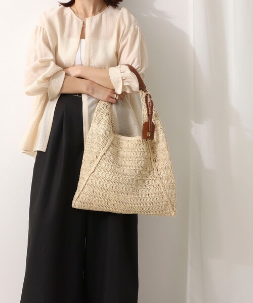 NOLLEY’S(ノーリーズ)の「ペーパークロシェバッグ(ショルダーバッグ・レディース・ベージュ/ブラック・FREE)」の7枚目の写真