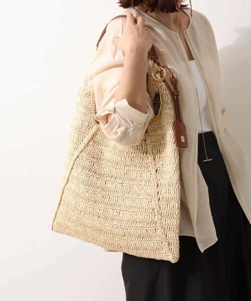 NOLLEY’S(ノーリーズ)の「ペーパークロシェバッグ(ショルダーバッグ・レディース・ベージュ/ブラック・FREE)」の10枚目の写真