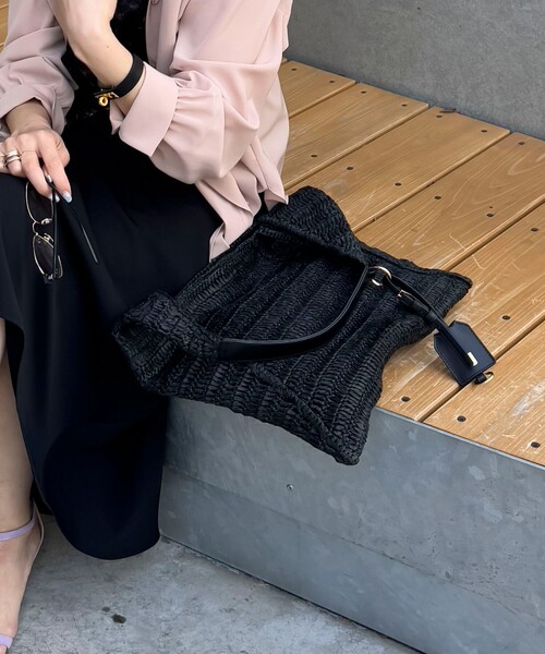 NOLLEY’S(ノーリーズ)の「ペーパークロシェバッグ(ショルダーバッグ・レディース・ベージュ/ブラック・FREE)」の15枚目の写真