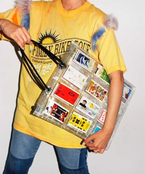 HEY!MrsROSE（ヘイミセスローズ）の「HEY! Mrs ROSE(ヘイ！ミセスローズ)Shield Motif Tote（トートバッグ・レディース・ブラウン/クリア/レッド/ブルー・FREE）」の6枚目の写真