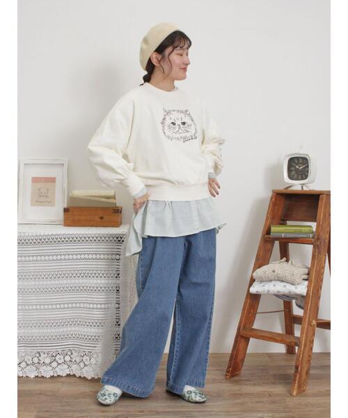 Samansa Mos2（サマンサ モスモス）の「【M/Lサイズ】ホックタックデニムパンツ（その他パンツ・レディース・サックスブルー/ブラック/ブルー・L/M）」の14枚目の写真