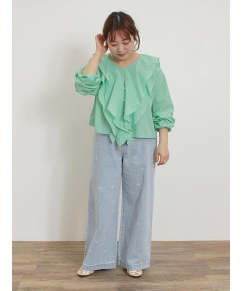 Samansa Mos2（サマンサ モスモス）の「【M/Lサイズ】ホックタックデニムパンツ（その他パンツ・レディース・サックスブルー/ブラック/ブルー・L/M）」の18枚目の写真