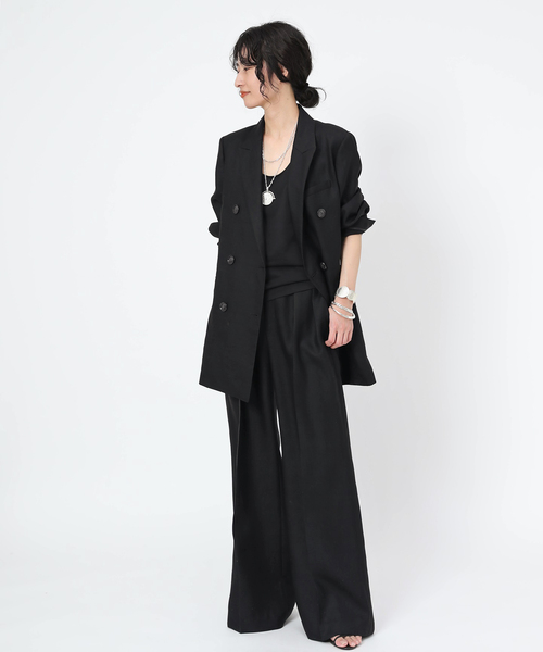 AP STUDIO(エーピーストゥディオ)の「テノールワイドパンツ(スラックス・レディース・ブラック・34/36/38/40)」の9枚目の写真