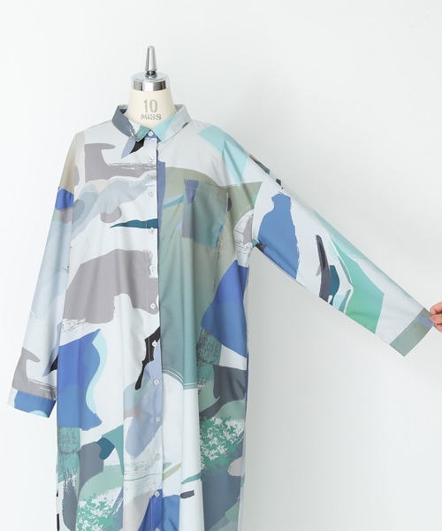 kOhAKU（コハク）の「アート柄シャツワンピース（シャツワンピース・レディース・グレー/ブラック・FREE）」の17枚目の写真