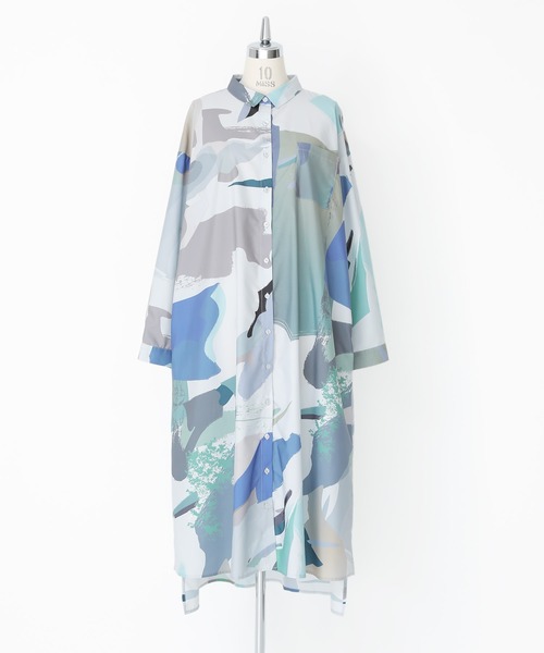 kOhAKU（コハク）の「アート柄シャツワンピース（シャツワンピース・レディース・グレー/ブラック・FREE）」の18枚目の写真