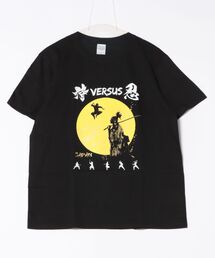 JIN plus（ジンプラス）の「侍＆忍者　JINプラスブラックTシャツ（Tシャツ/カットソー）」