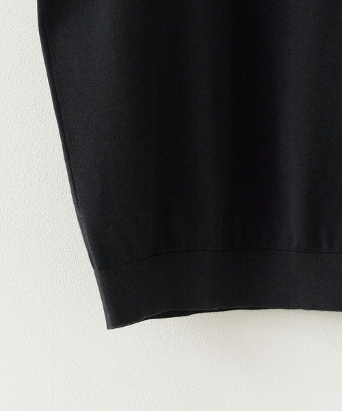 JOHN SMEDLEY(ジョンスメドレー)の「JOHN SMEDLEY/ジョンスメドレー ISIS SHIRT FC SS 半袖コットンニットクラシック 無地ポロシャツ(ポロシャツ・メンズ・ブラック/ネイビー/ダークベージュ・L/M)」の7枚目の写真