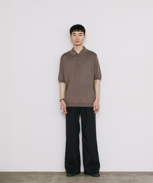 JOHN SMEDLEY ブラウン ISIS Mサイズ JOHN SMEDLEY ポロシャツ ISIS 30 GAUGE SEAISLAND COTTON POLO