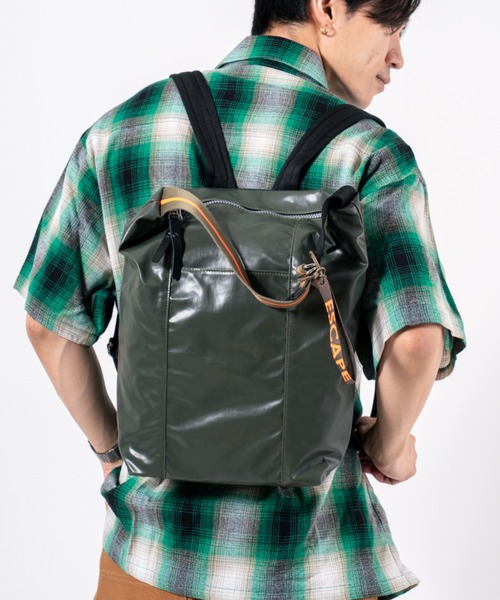 Jack Gomme(ジャックゴム)の「【JACK GOMME/ジャックゴム】2WAY バックパック トートバッグ リュック LILLE(バックパック/リュック・メンズ・ホワイト/カーキ/グレー/ブラック/ネイビー・FREE)」の4枚目の写真