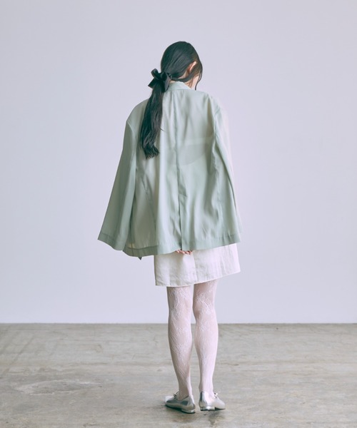 EN NEUME（エンノイム）の「Semi-Sheer Oversized Jacket（テーラードジャケット・レディース・ブラウン/ミント/アイボリー・FREE）」の21枚目の写真
