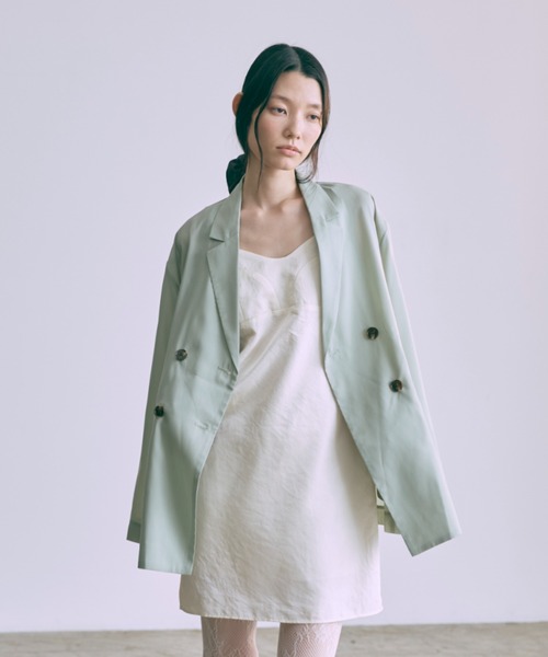 EN NEUME（エンノイム）の「Semi-Sheer Oversized Jacket（テーラードジャケット・レディース・ブラウン/ミント/アイボリー・FREE）」の7枚目の写真