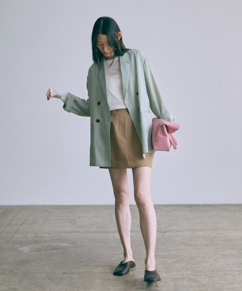 EN NEUME（エンノイム）の「Semi-Sheer Oversized Jacket（テーラードジャケット・レディース・ブラウン/ミント/アイボリー・FREE）」の17枚目の写真
