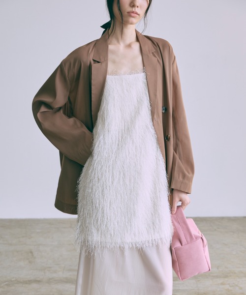 EN NEUME（エンノイム）の「Semi-Sheer Oversized Jacket（テーラードジャケット・レディース・ブラウン/ミント/アイボリー・FREE）」の16枚目の写真